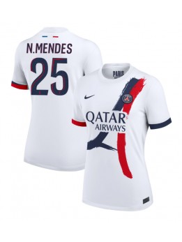 Billige Paris Saint-Germain Nuno Mendes #25 Bortedrakt Dame 2024-25 Kortermet